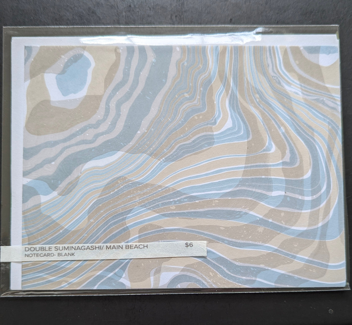 Double Suminagashi Notecard-Main beach NEW