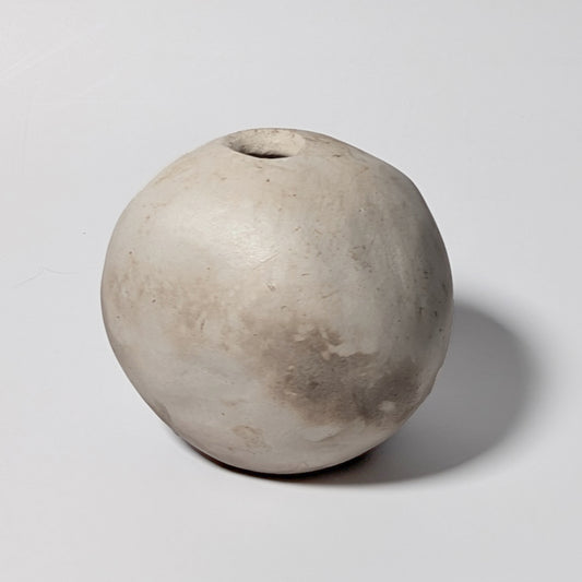 Smoke-fired White Earthenware Bud Vase