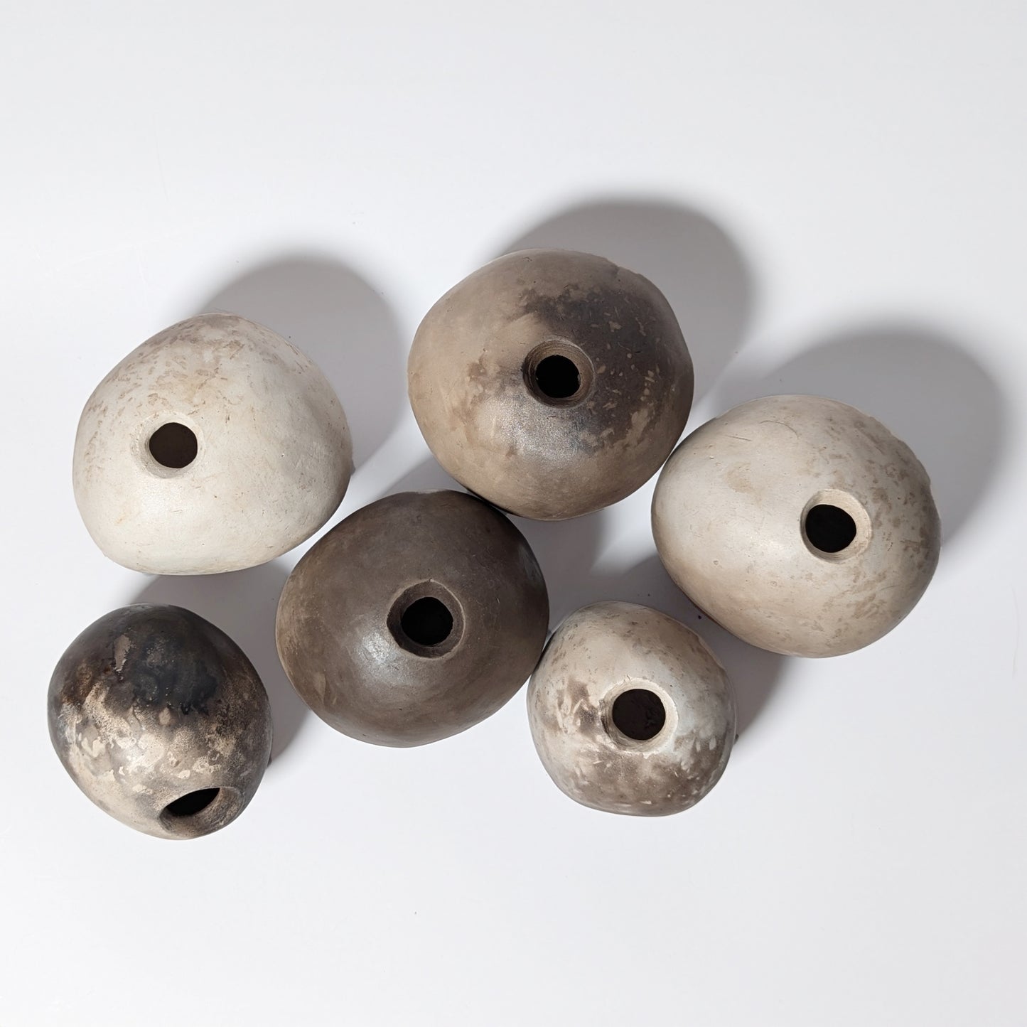 Smoke-fired White Earthenware Bud Vase