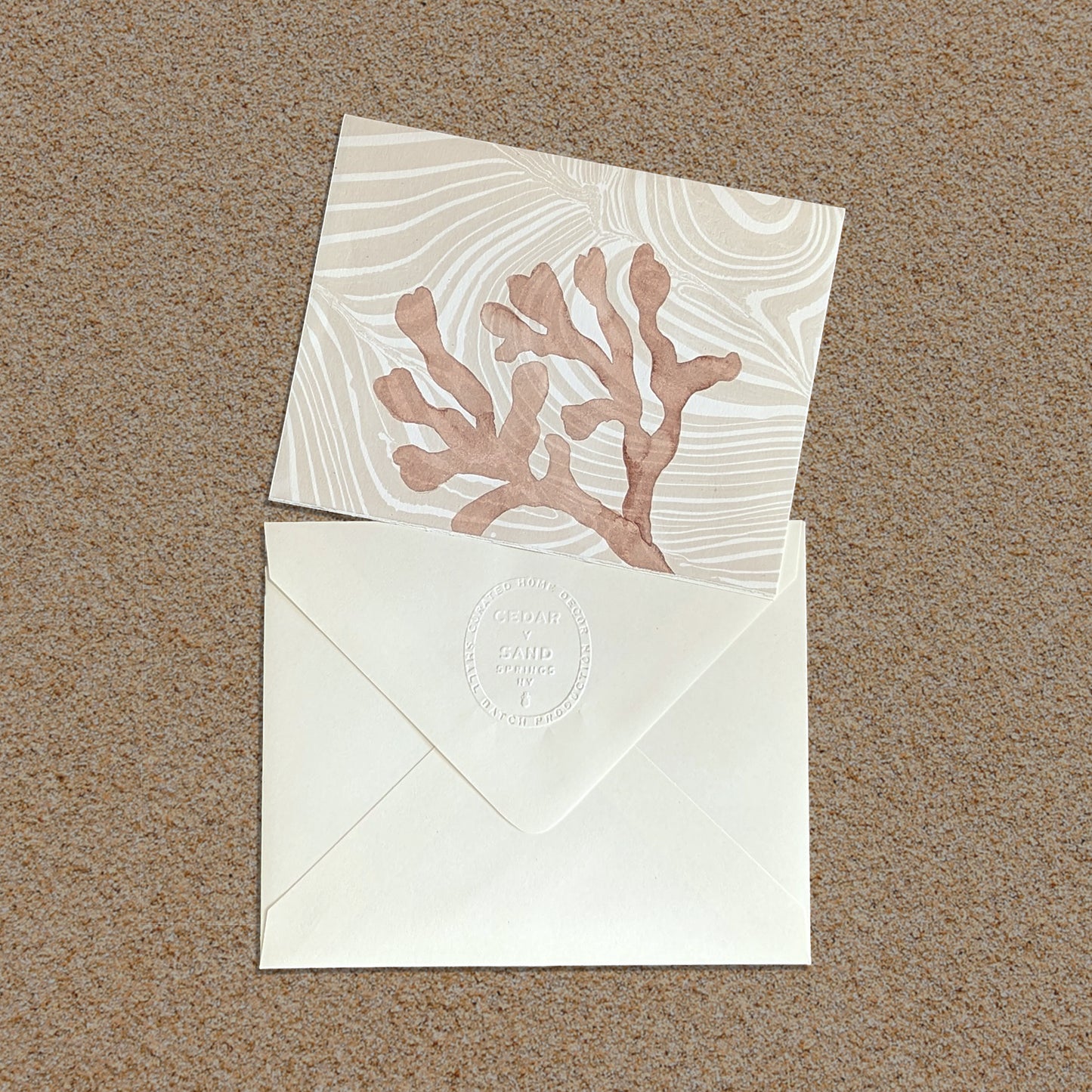 Marine Flora Suminagashi Notecard