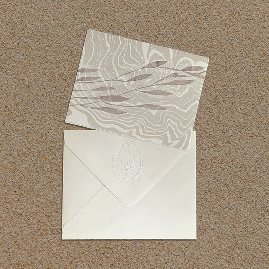 Marine Flora Suminagashi Notecard