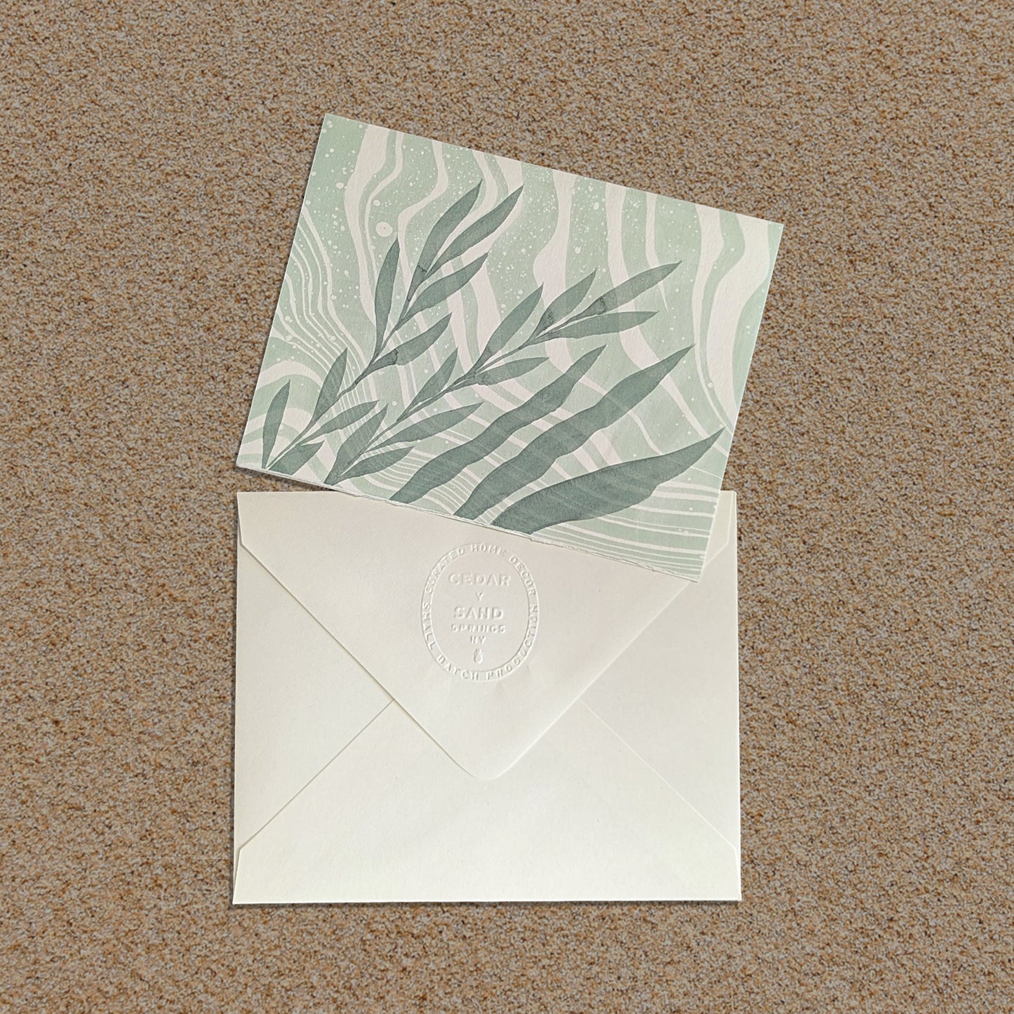 Marine Flora Suminagashi Notecard