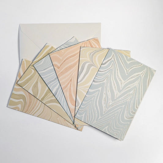 Shimmer & Shine Suminagashi Notecards- Set of 6