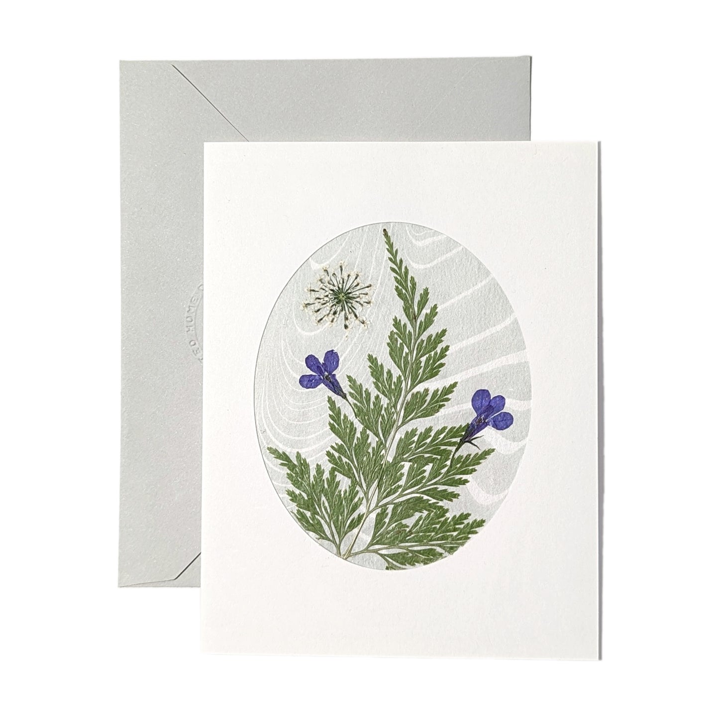 Suminagashi Pressed Flora Notecard: Garden Fog