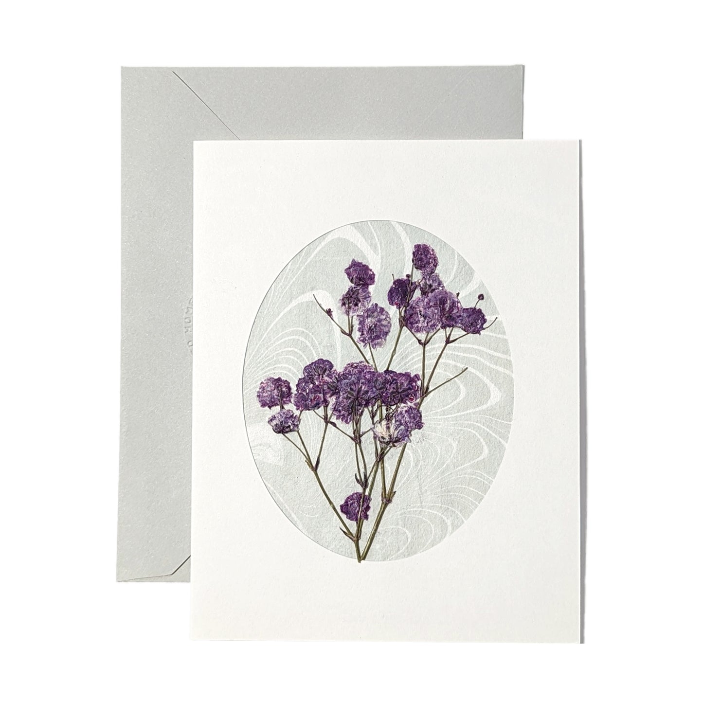 Suminagashi Pressed Flora Notecard: Garden Fog