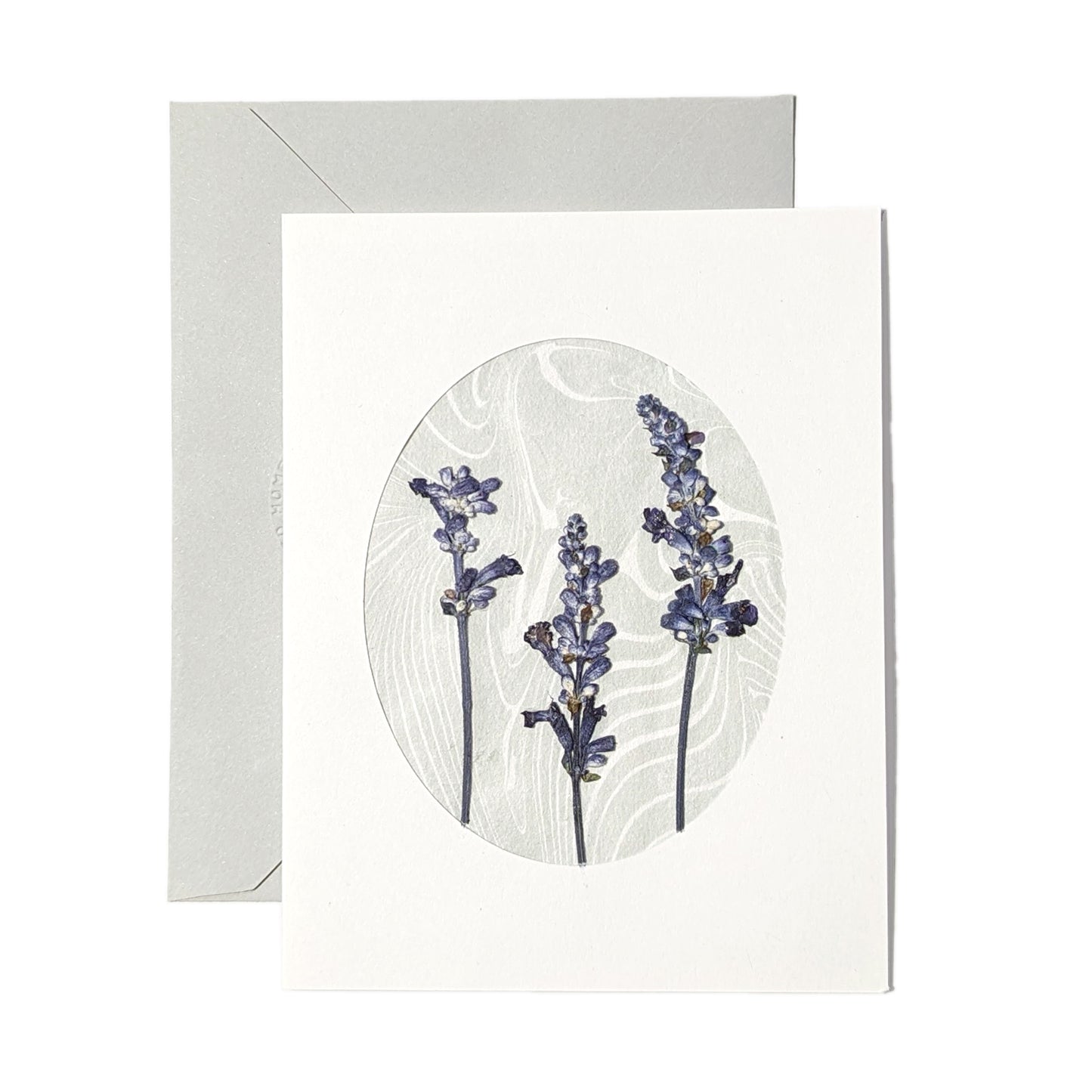 Suminagashi Pressed Flora Notecard: Garden Fog
