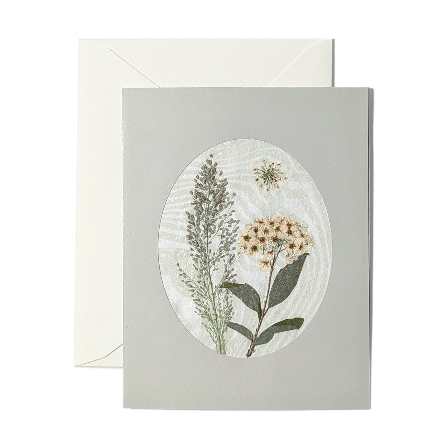 Suminagashi Pressed Flora Notecard: Meadow