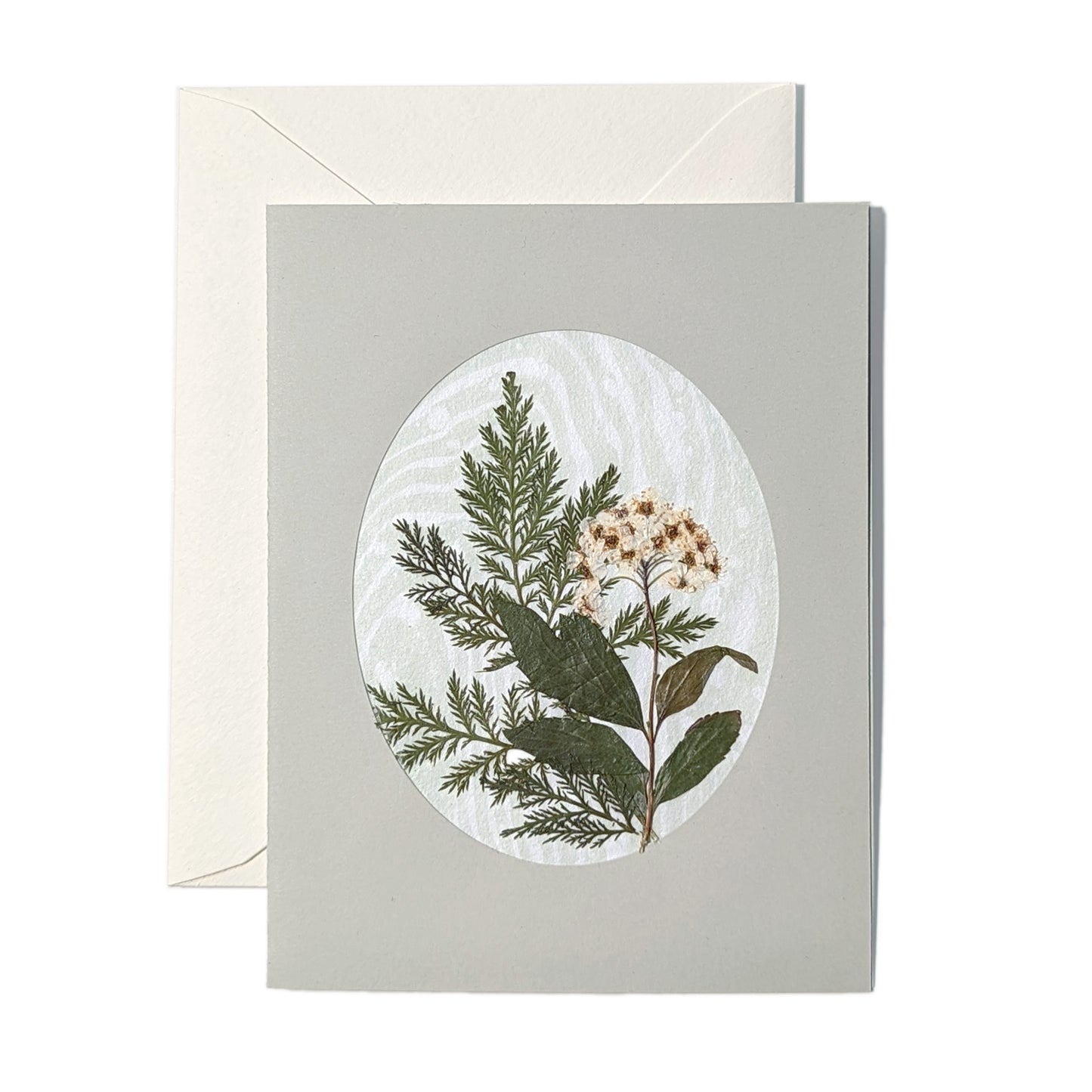 Suminagashi Pressed Flora Notecard: Meadow