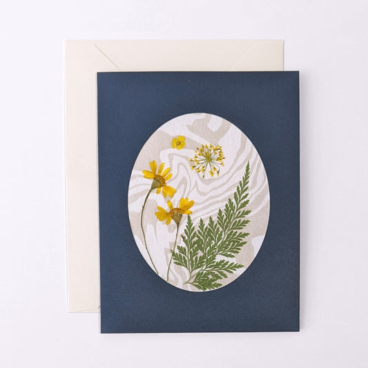 Suminagashi Pressed Flora Notecard: Twilight Flora