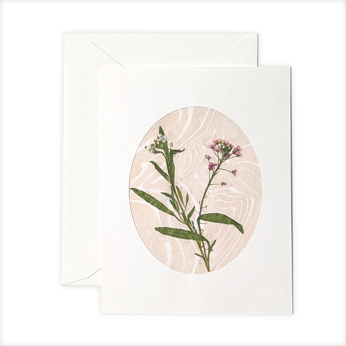 Suminagashi Pressed Flora Notecard: Wildflower Blush
