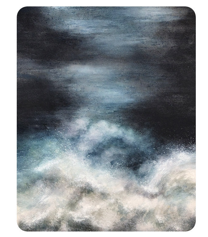 MARIE DRAMATIC WAVES WATERCOLOR PAINTING