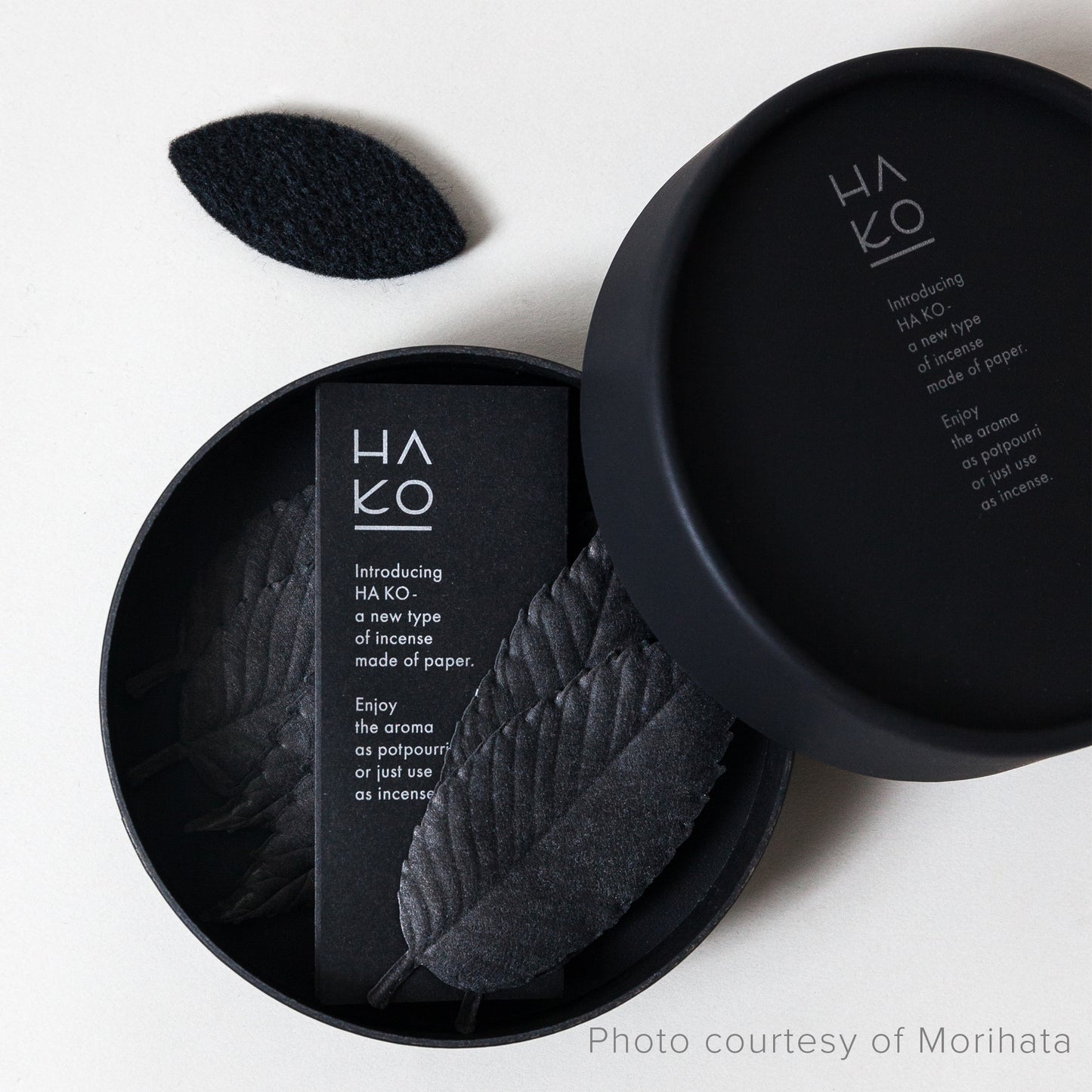 HA KO Washi Black Leaf Incense Box Set of 6- Relax
