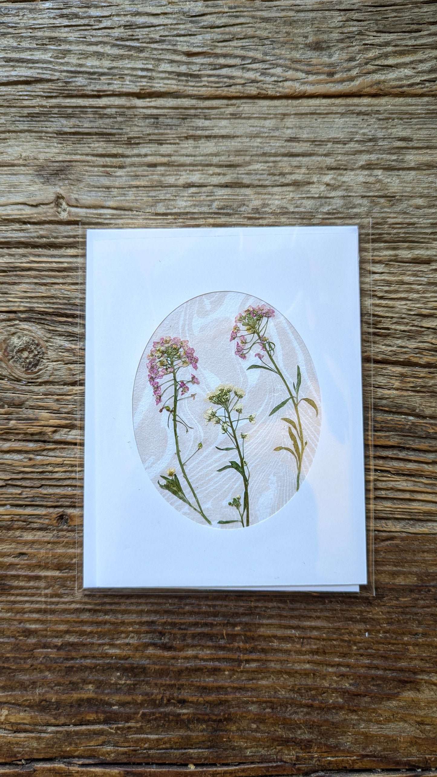 Suminagashi Pressed Flora Notecard: Wildflower Blush NEW