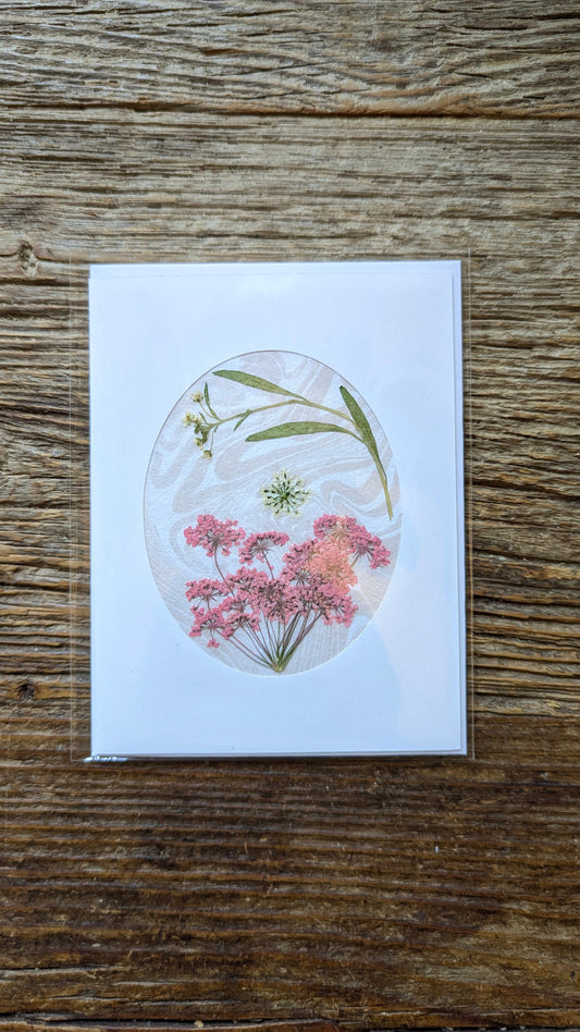 Suminagashi Pressed Flora Notecard: Wildflower Blush NEW