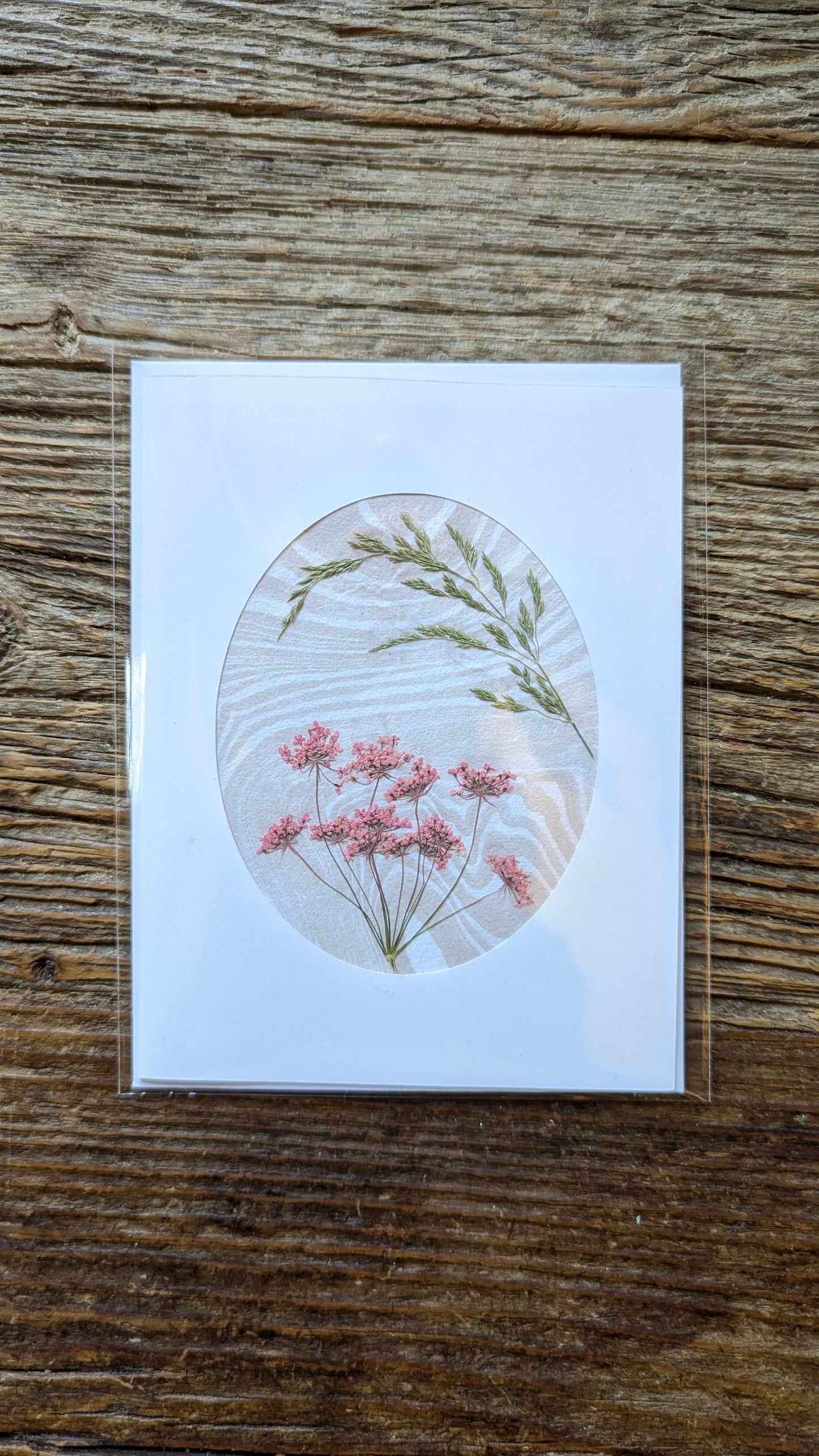 Suminagashi Pressed Flora Notecard: Wildflower Blush NEW