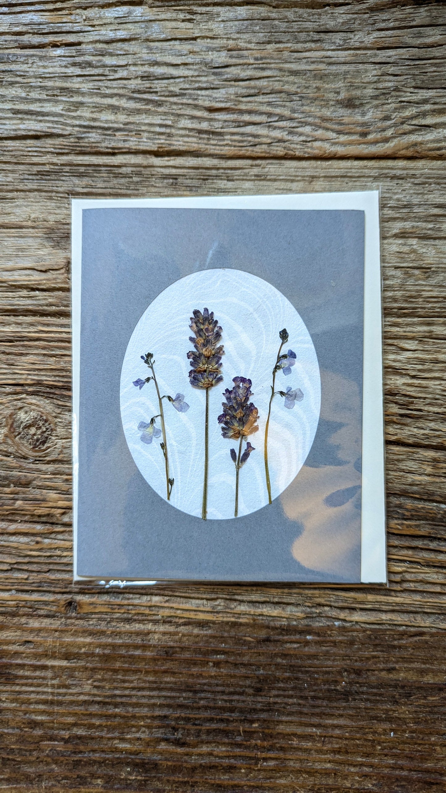 Suminagashi Pressed Flora Notecard: Slate Bloom NEW
