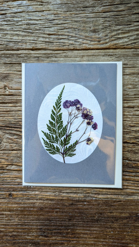 Suminagashi Pressed Flora Notecard: Slate Bloom NEW