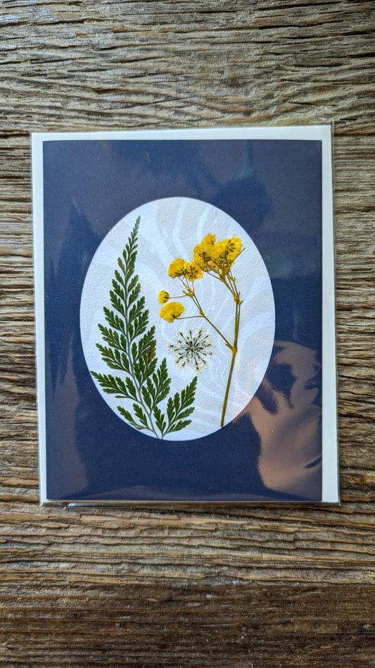 Suminagashi Pressed Flora Notecard: Twilight Flora NEW