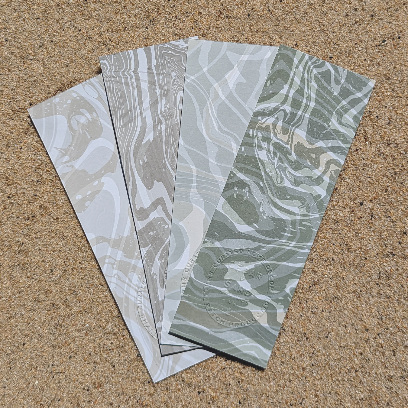 Acabonac Harbor Suminagashi Bookmark Set of 4