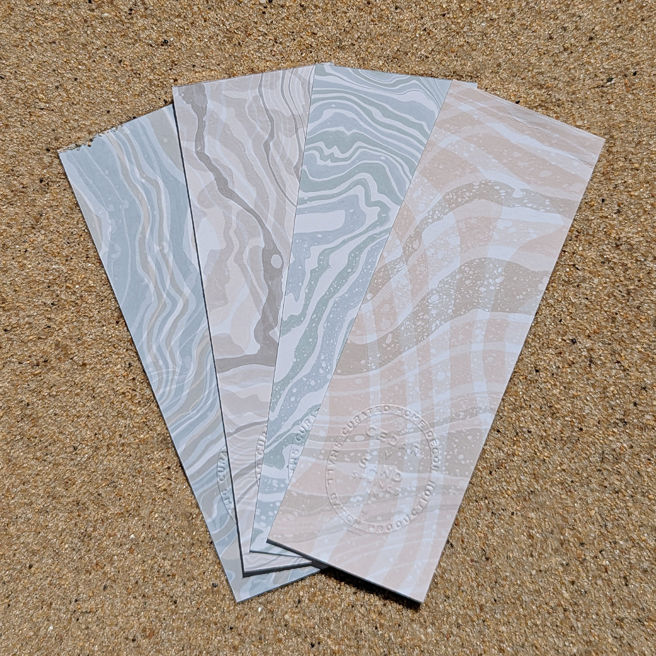 Lazy Pt Suminagashi Bookmark Set of 4
