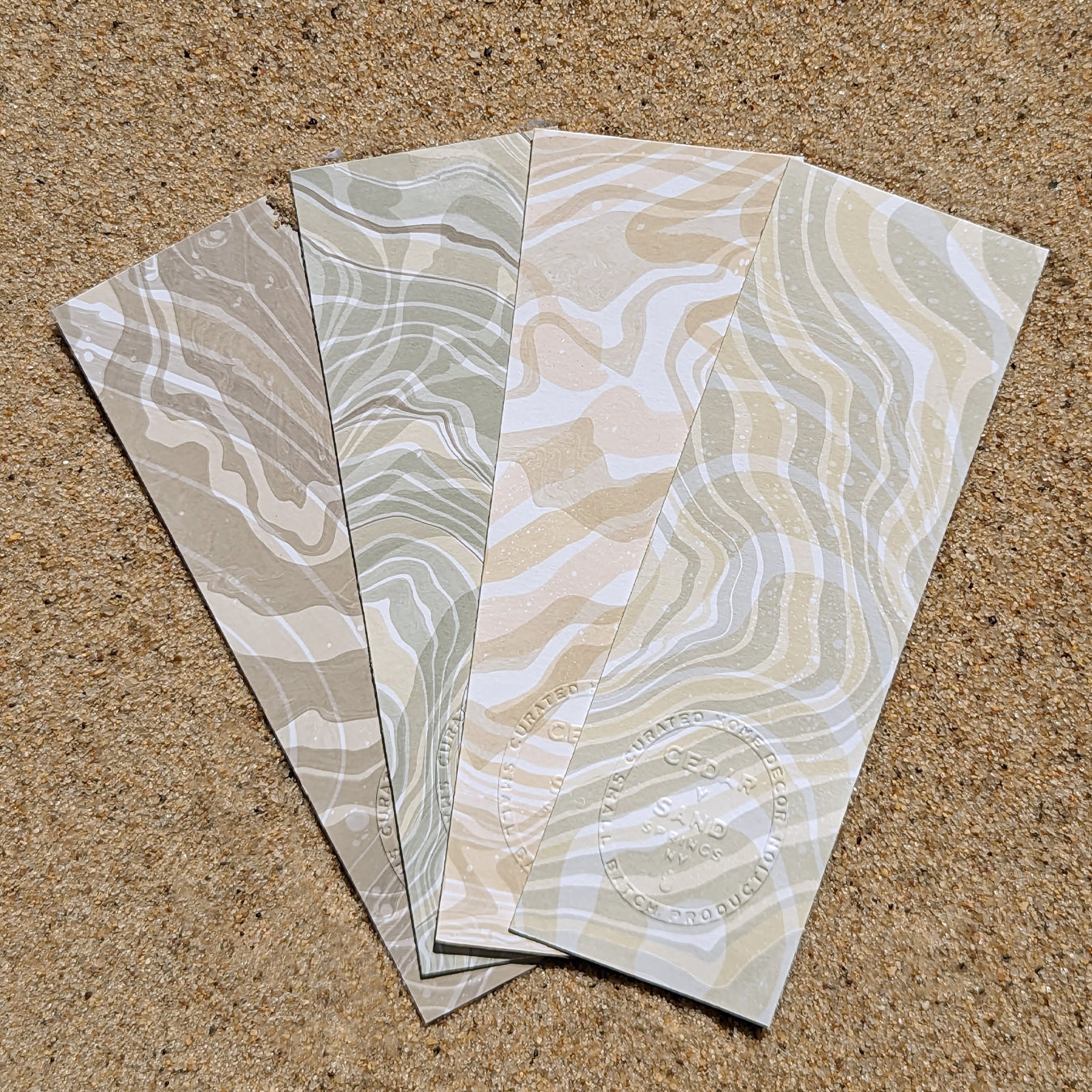 Walking Dunes Suminagashi Bookmark Set of 4