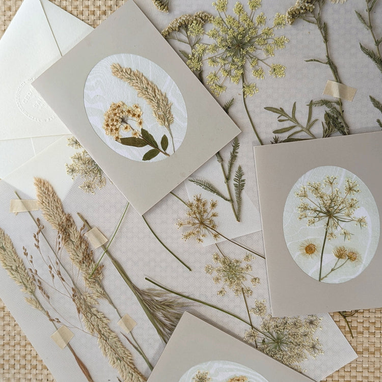 SUMINAGASHI PRESSED FLORA NOTECARDS | MEADOW