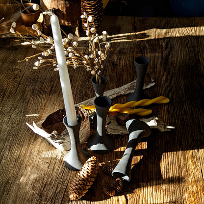 Jordan B Ceramics | Black Clay Candle Taper Holder