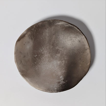 Smoke-fired White Earthenware Dish