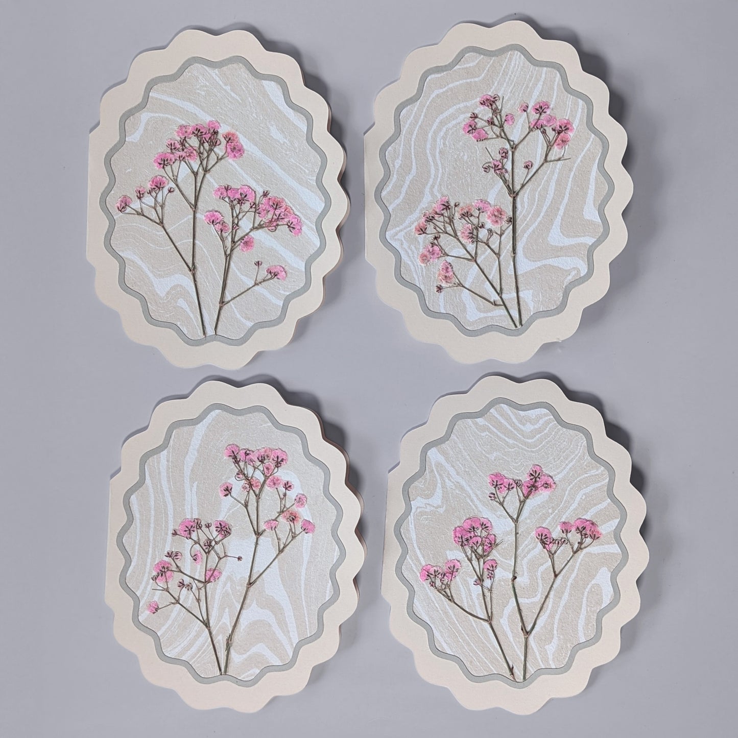 Flora of Affection – Suminagashi Notecard