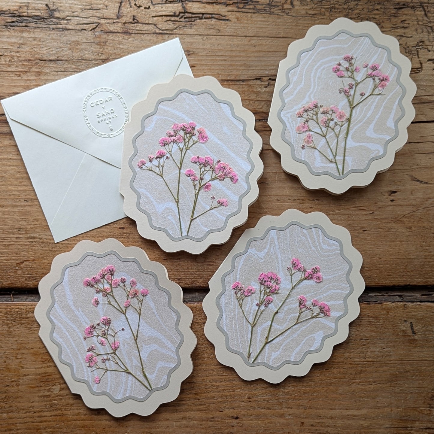 Flora of Affection – Suminagashi Notecard