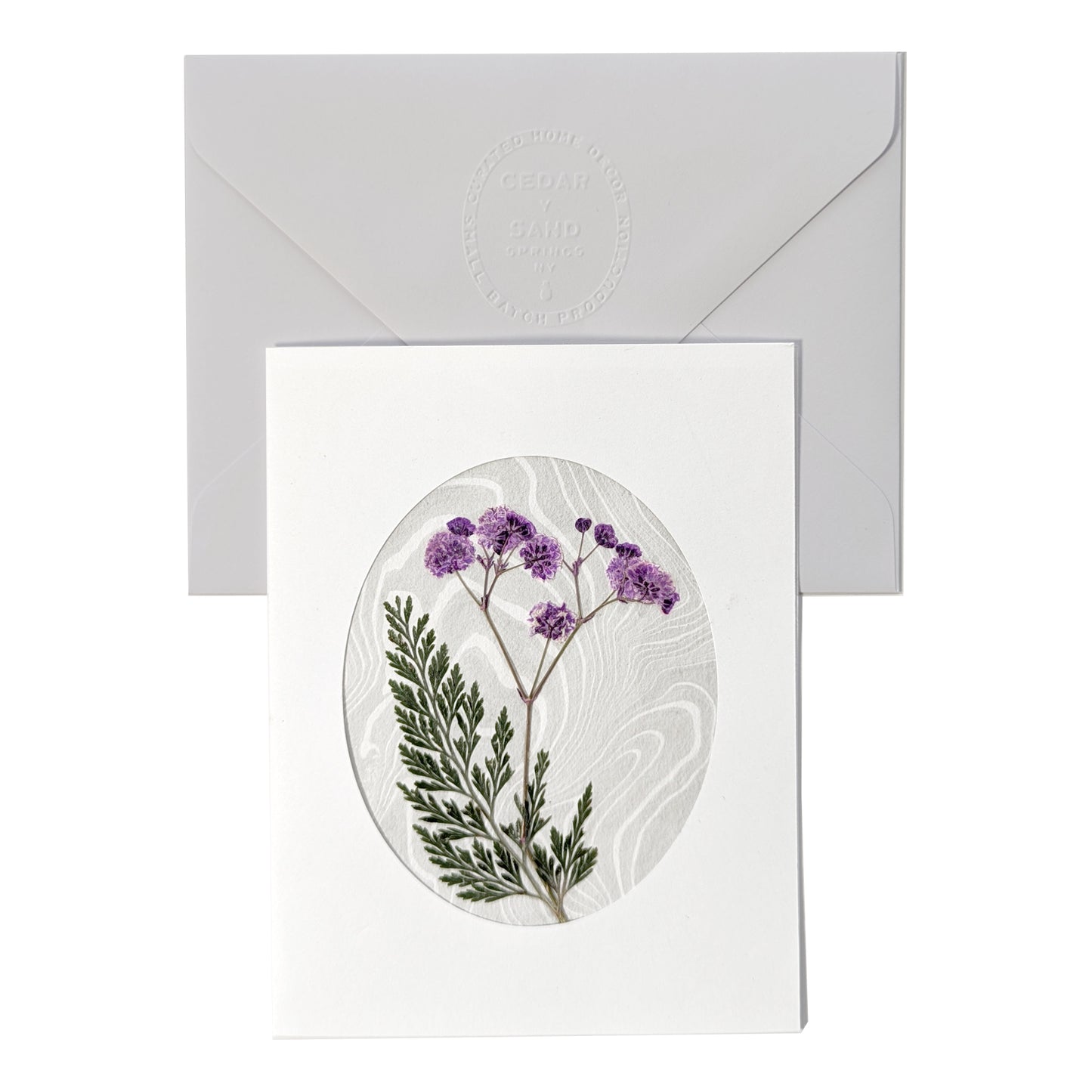 Suminagashi Pressed Flora Notecard | Garden Fog Lilac