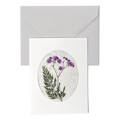 Suminagashi Pressed Flora Notecard | Garden Fog Lilac