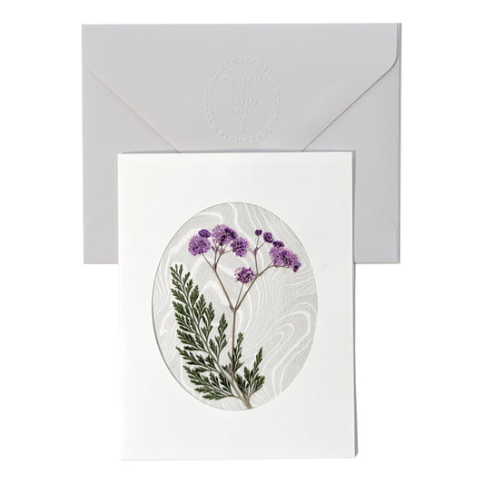 Suminagashi Pressed Flora Notecard | Garden Fog Lilac
