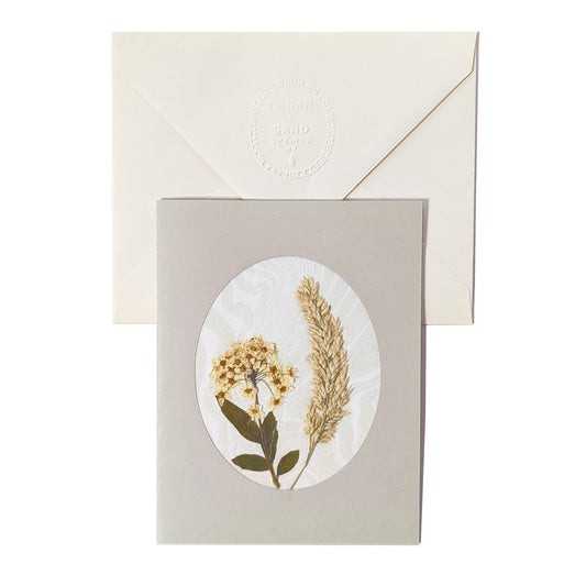 Suminagashi Pressed Flora Notecard | Meadow Wheat