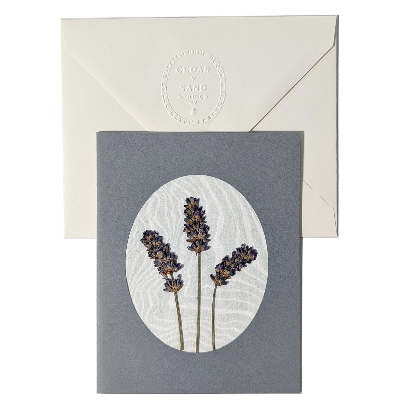 Suminagashi Pressed Flora Notecard | Slate Bloom Lavender