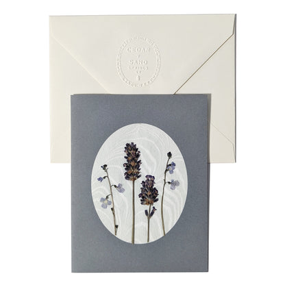 Suminagashi Pressed Flora Notecard | Slate Bloom Viola