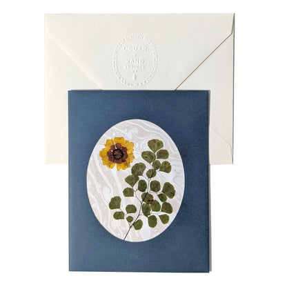 Suminagashi Pressed Flora Notecard | Twilight Flora Fern