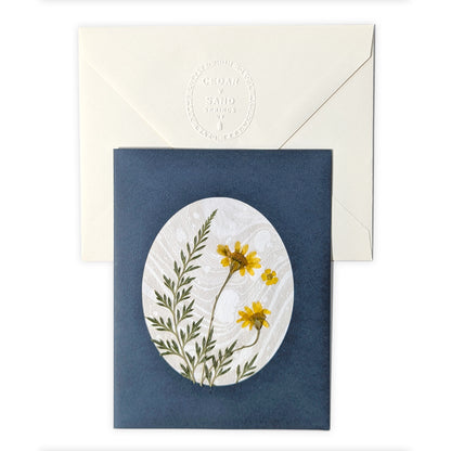 Suminagashi Pressed Flora Notecard | Twilight Flora Golden