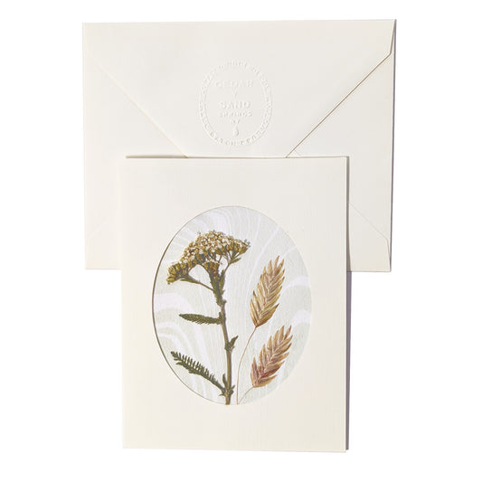 Suminagashi Pressed Flora Notecard | Walking Dunes Oat