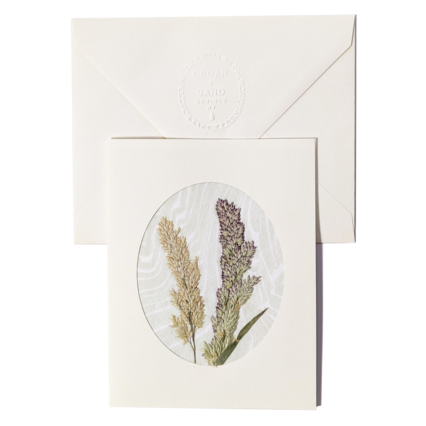Suminagashi Pressed Flora Notecard | Walking Dunes Plume