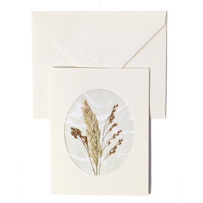 Suminagashi Pressed Flora Notecard | Walking Dunes Wheat
