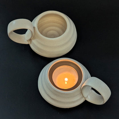 Gravesco Pottery | Handled Stoneware Tea Light Candle Holder