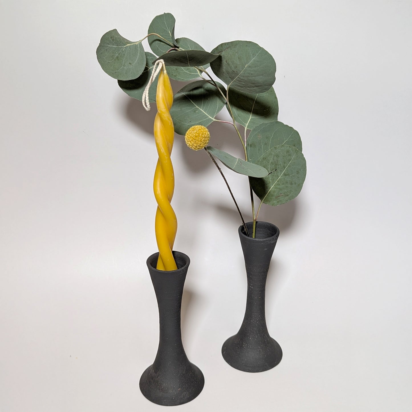 Jordan B Ceramics | Black Clay Candle Taper Holder