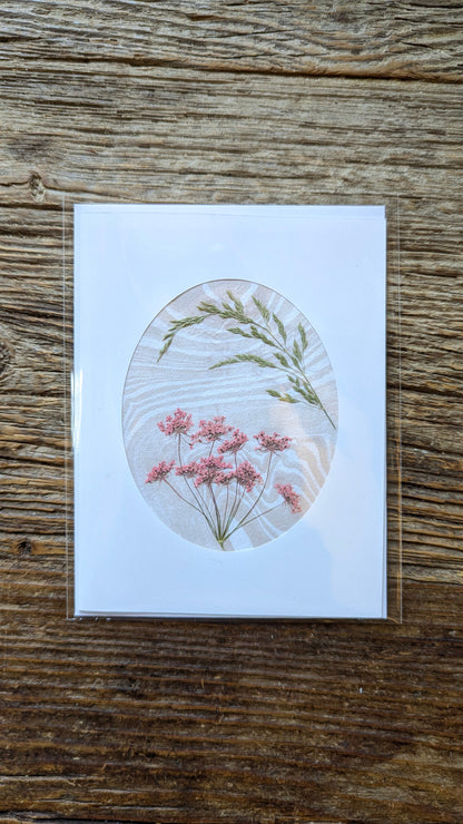 Suminagashi Pressed Flora Notecard: Wildflower Blush NEW