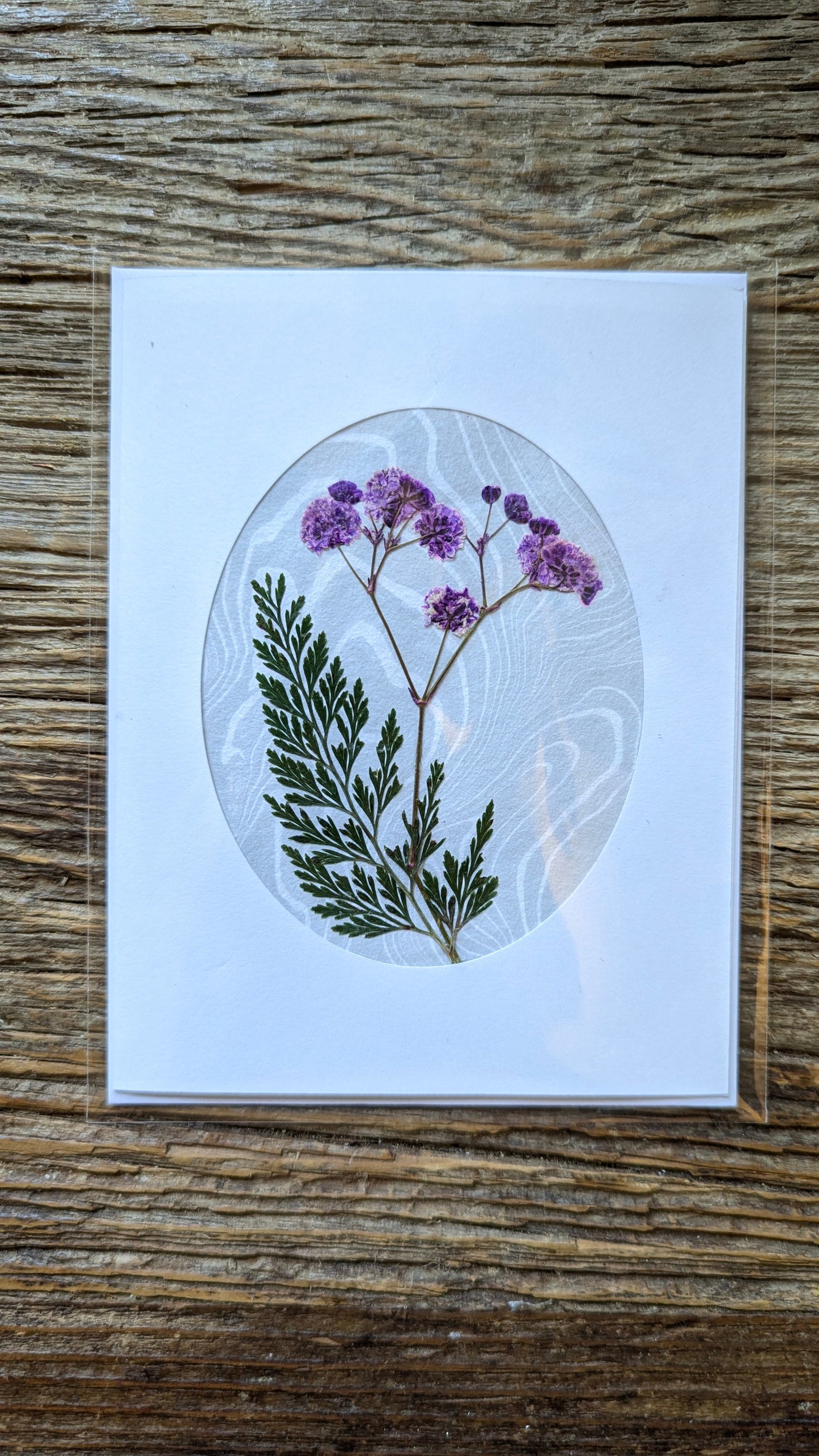 Suminagashi Pressed Flora Notecard: Garden Fog NEW