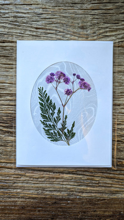 Suminagashi Pressed Flora Notecard: Garden Fog NEW