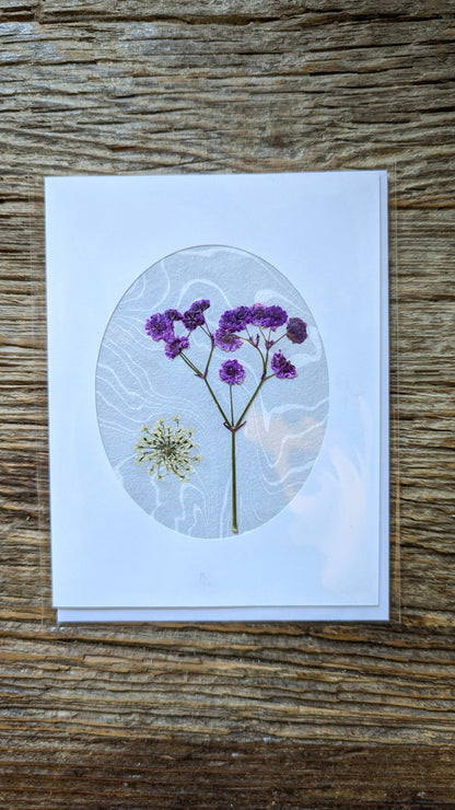 Suminagashi Pressed Flora Notecard: Garden Fog NEW