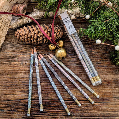 Suminagashi Wrapped Pencil Set