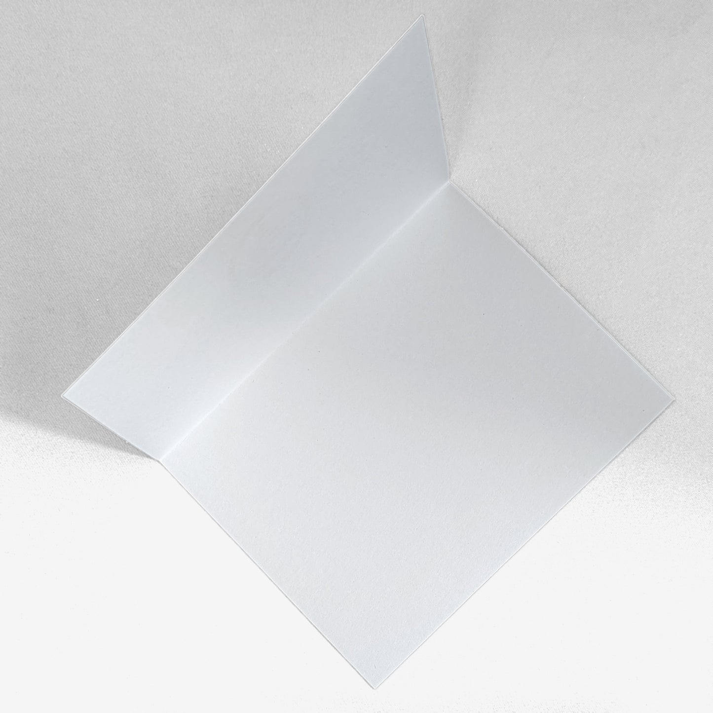 Opened blank white interior of notecard