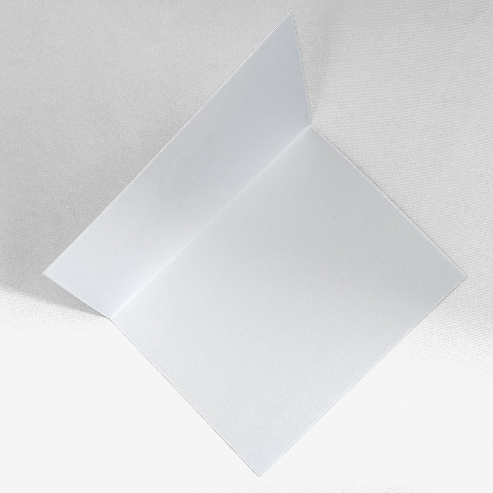 Opened blank white interior of notecard